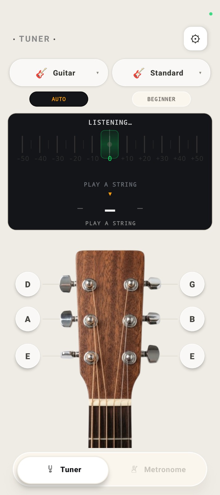 TickWave waiting for an acoustic guitar signal