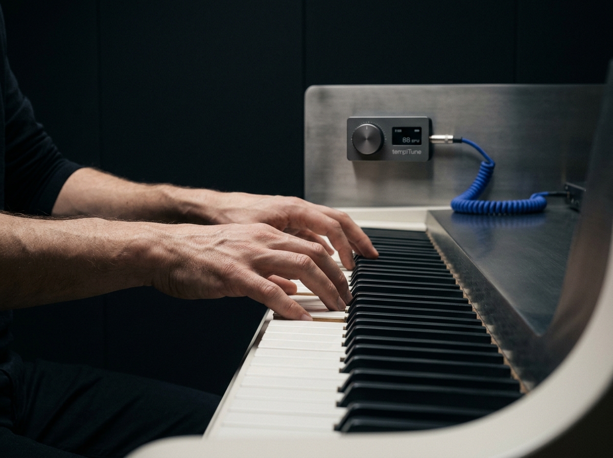 A musician in deep concentration